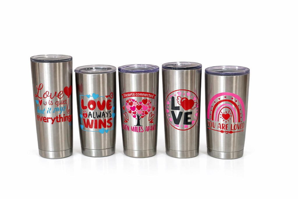 Valentine's Day Stainless Steel Tumbler | Love Quote Insulated Travel Cup