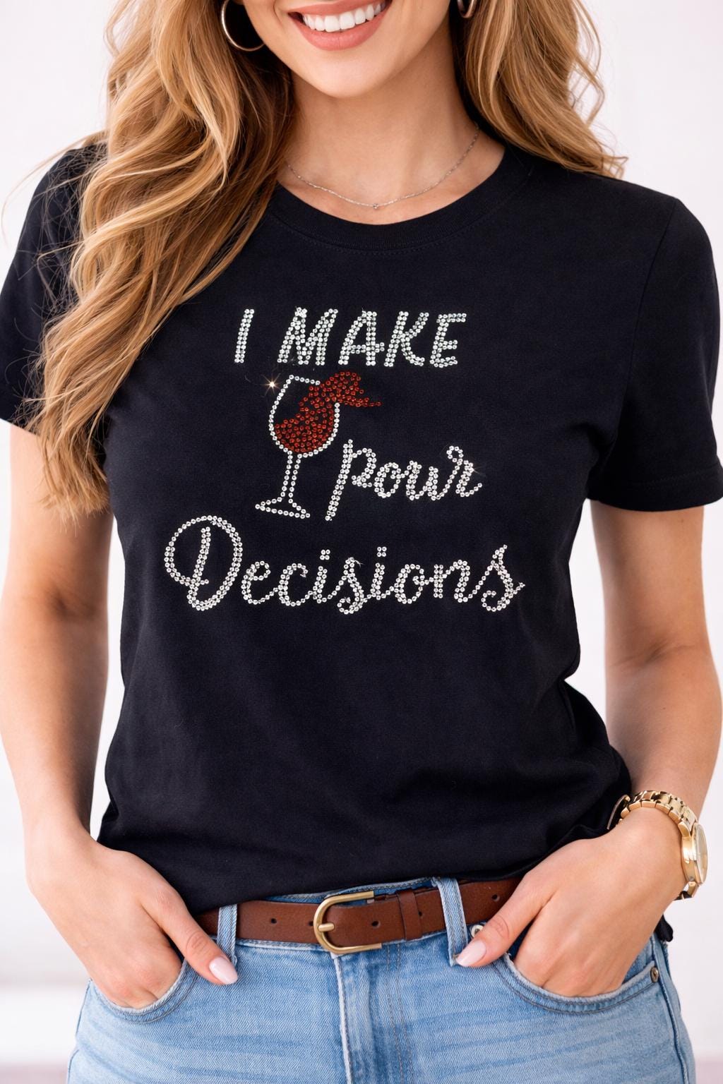Rhinestone Wine Shirt – Funny Drinking Tee, Girls Night Out