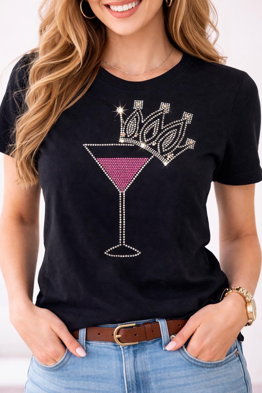 Rhinestone Wine Shirt – Funny Drinking Tee, Girls Night Out