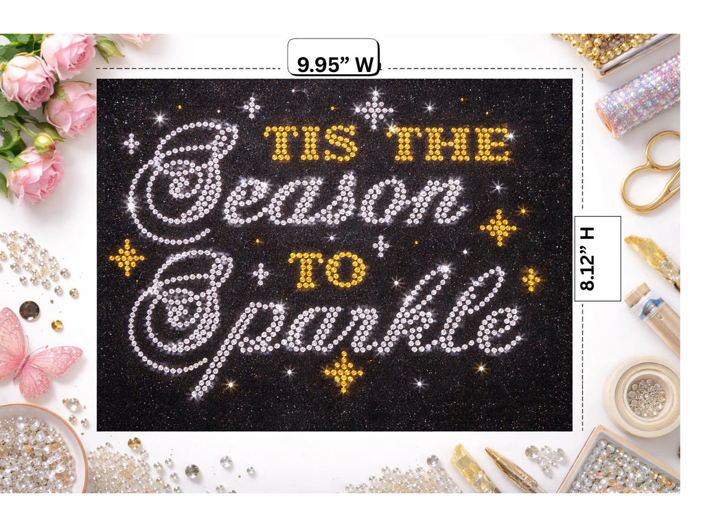 Tis The Season To Sparkle Rhinestone Heat Transfer | DIY Christmas Bling