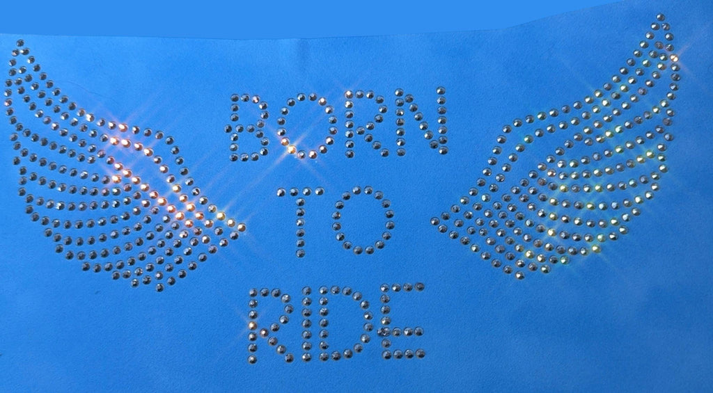 Born To Ride Rhinestone Biker Shirt, Custom Colors