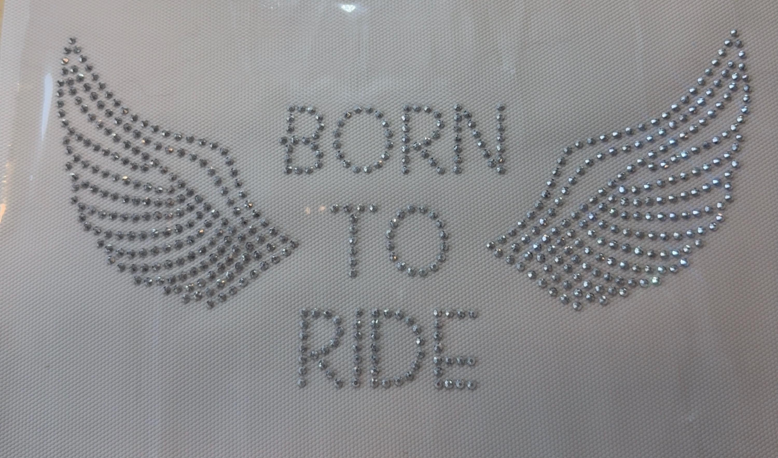 Born To Ride Rhinestone Biker Shirt, Custom Colors