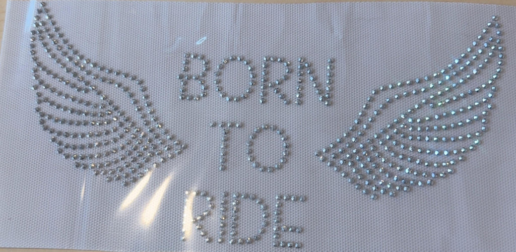 Born To Ride Rhinestone Biker Shirt, Custom Colors