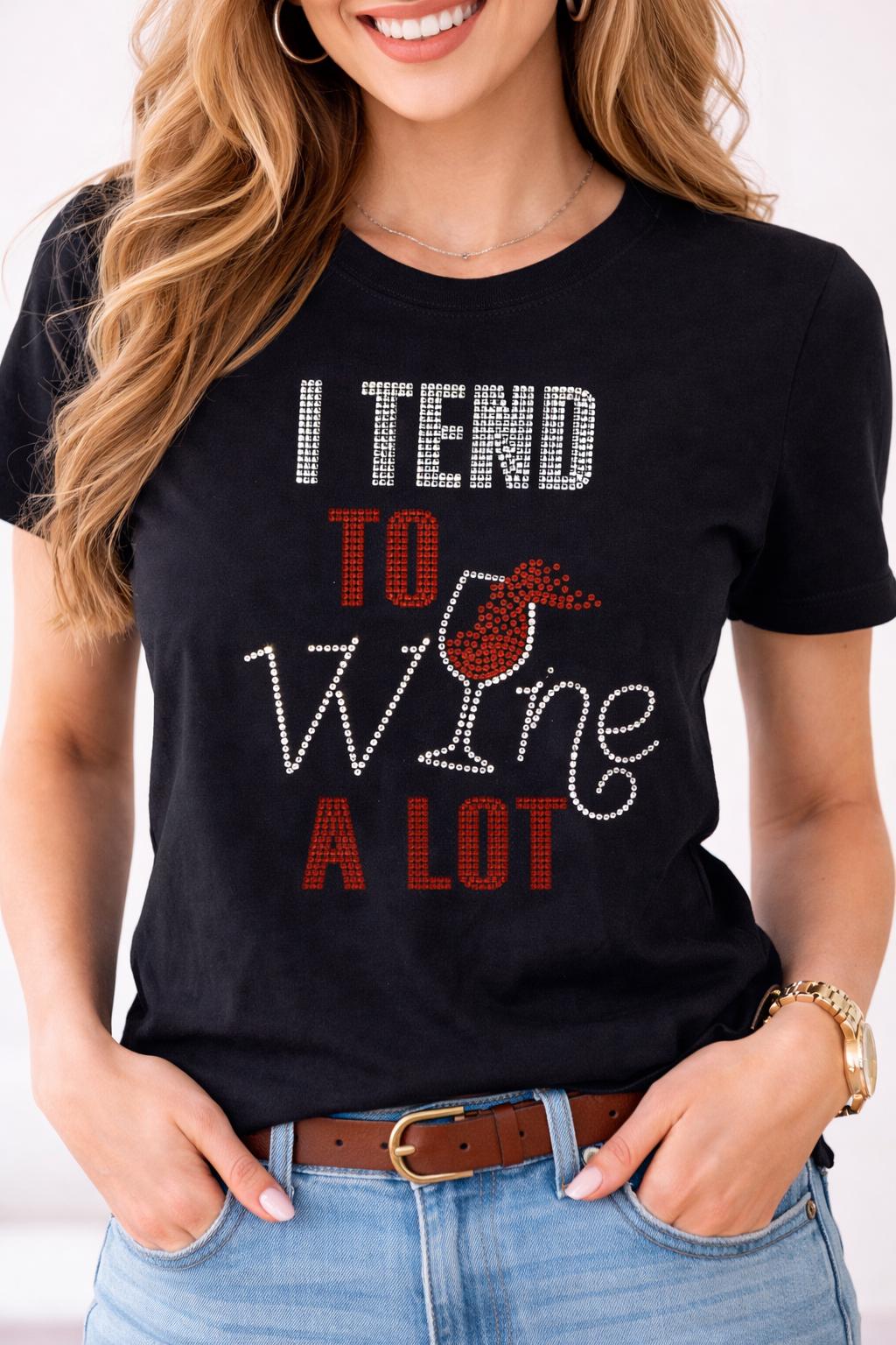 Rhinestone Wine Shirt – Funny Drinking Tee, Girls Night Out