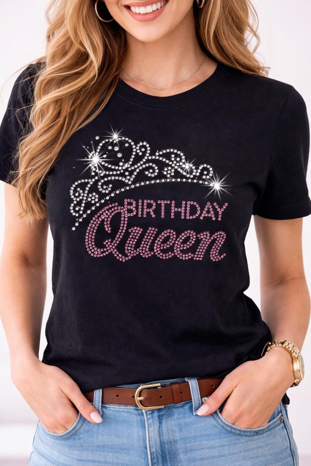 Princess Birthday Queen Rhinestone Shirt