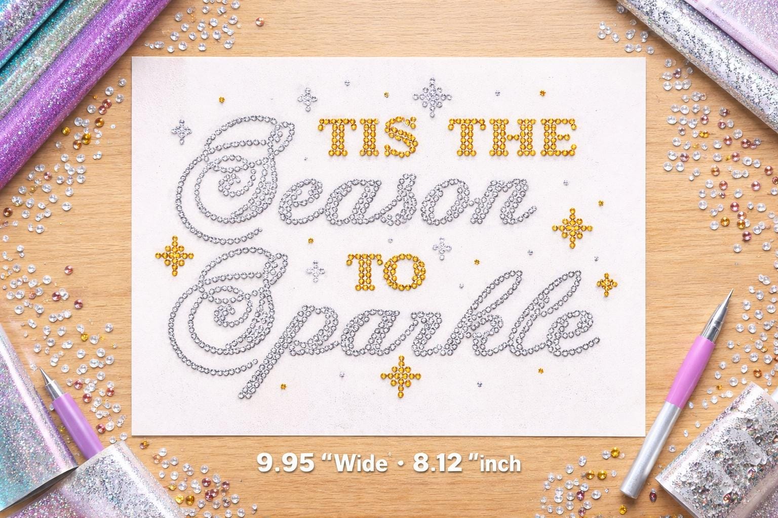 Tis The Season To Sparkle Rhinestone Heat Transfer | DIY Christmas Bling