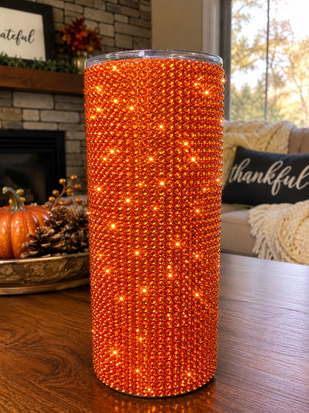 Luxury Hand Rhinestone Tumbler | 20 oz Stainless Steel Skinny Cup